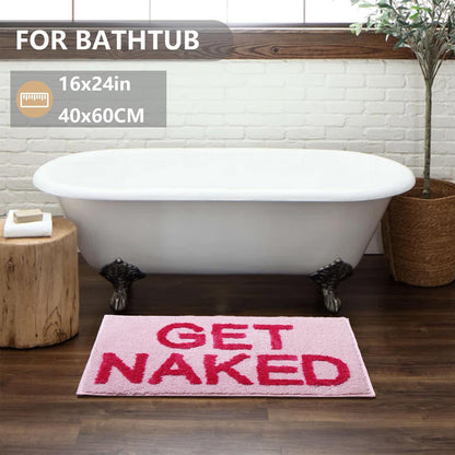 KOEXM Get Naked Bath Mat Bathroom Rugs 16" x 24" Non Slip Bath Rugs