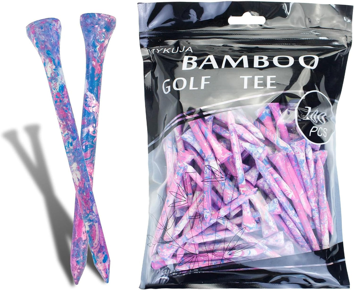 Wood Golf Tees 3-1/4, 2-3/4 inch Golf Tees 100 Pack, Highly Bright Colors Golf Accessories, Durable Long Golf Tee