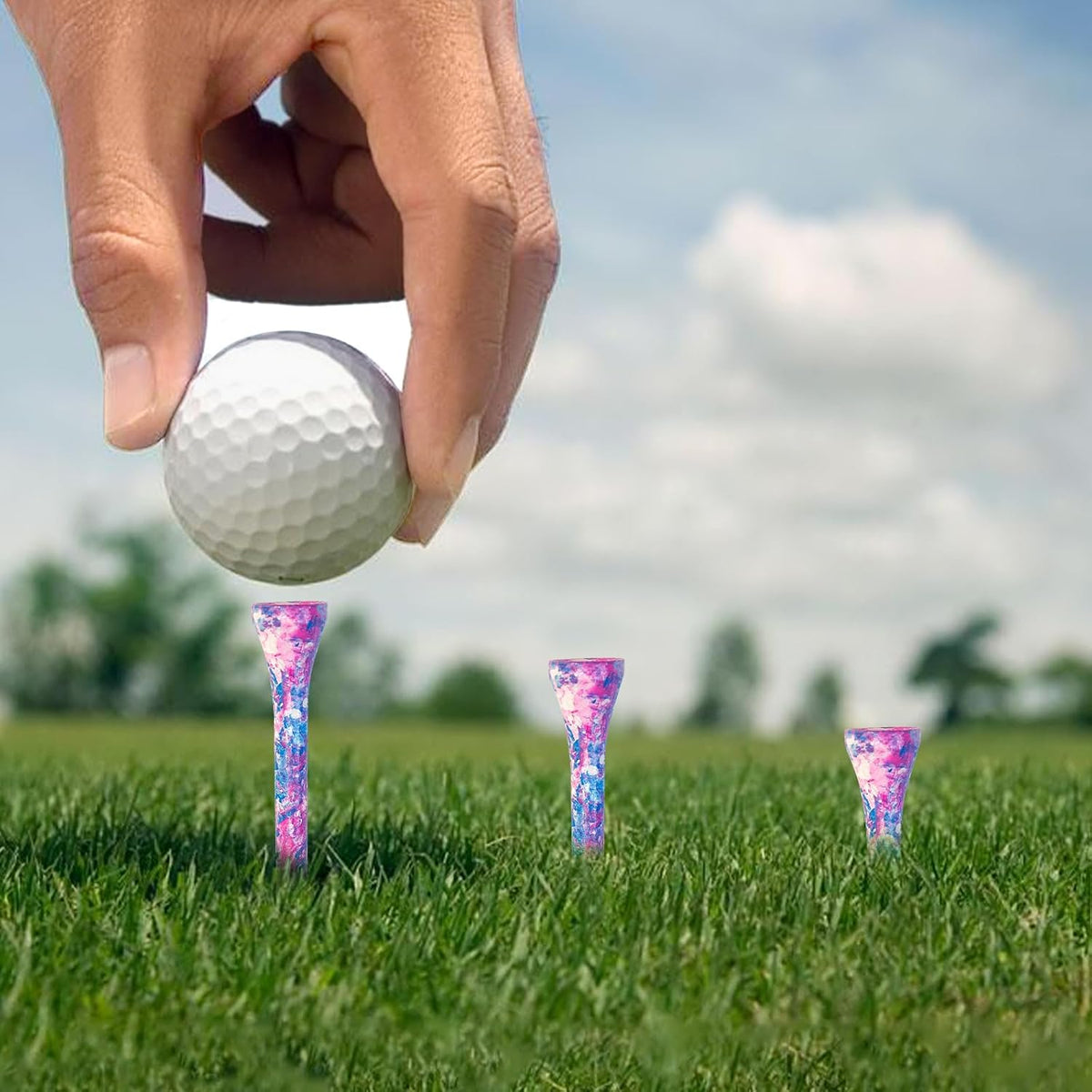 Wood Golf Tees 3-1/4, 2-3/4 inch Golf Tees 100 Pack, Highly Bright Colors Golf Accessories, Durable Long Golf Tee