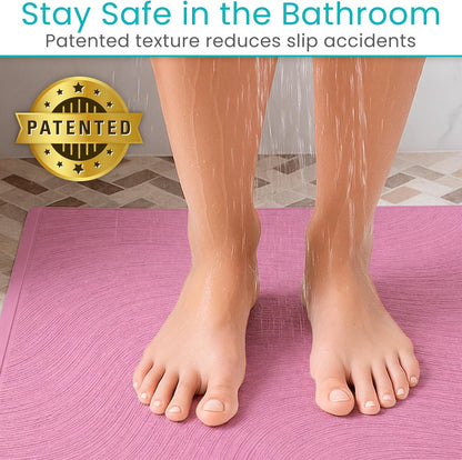 Non-Slip Bath Mat with Suction Cups - 28" x 16" Extra Large Rubber Mat
