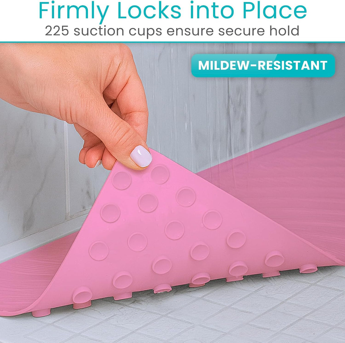 Non-Slip Bath Mat with Suction Cups - 28" x 16" Extra Large Rubber Mat