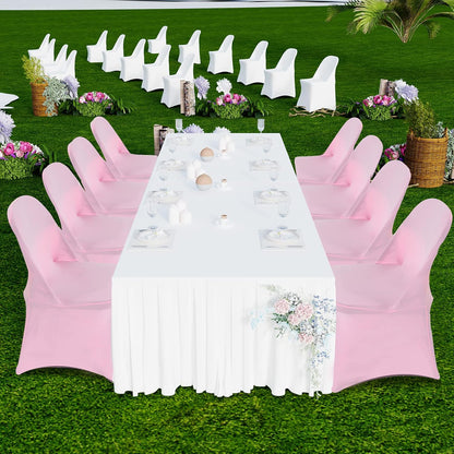 Stretch Spandex Folding Chair Covers 30PCS Pink