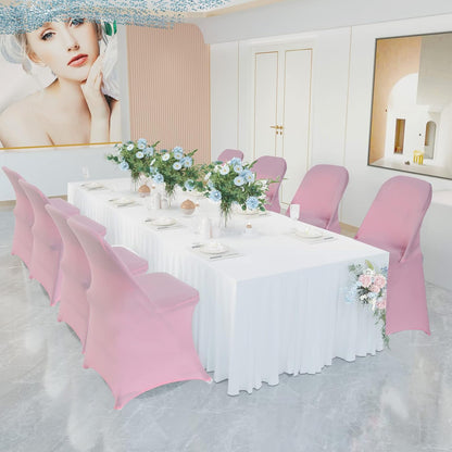 Stretch Spandex Folding Chair Covers 30PCS Pink