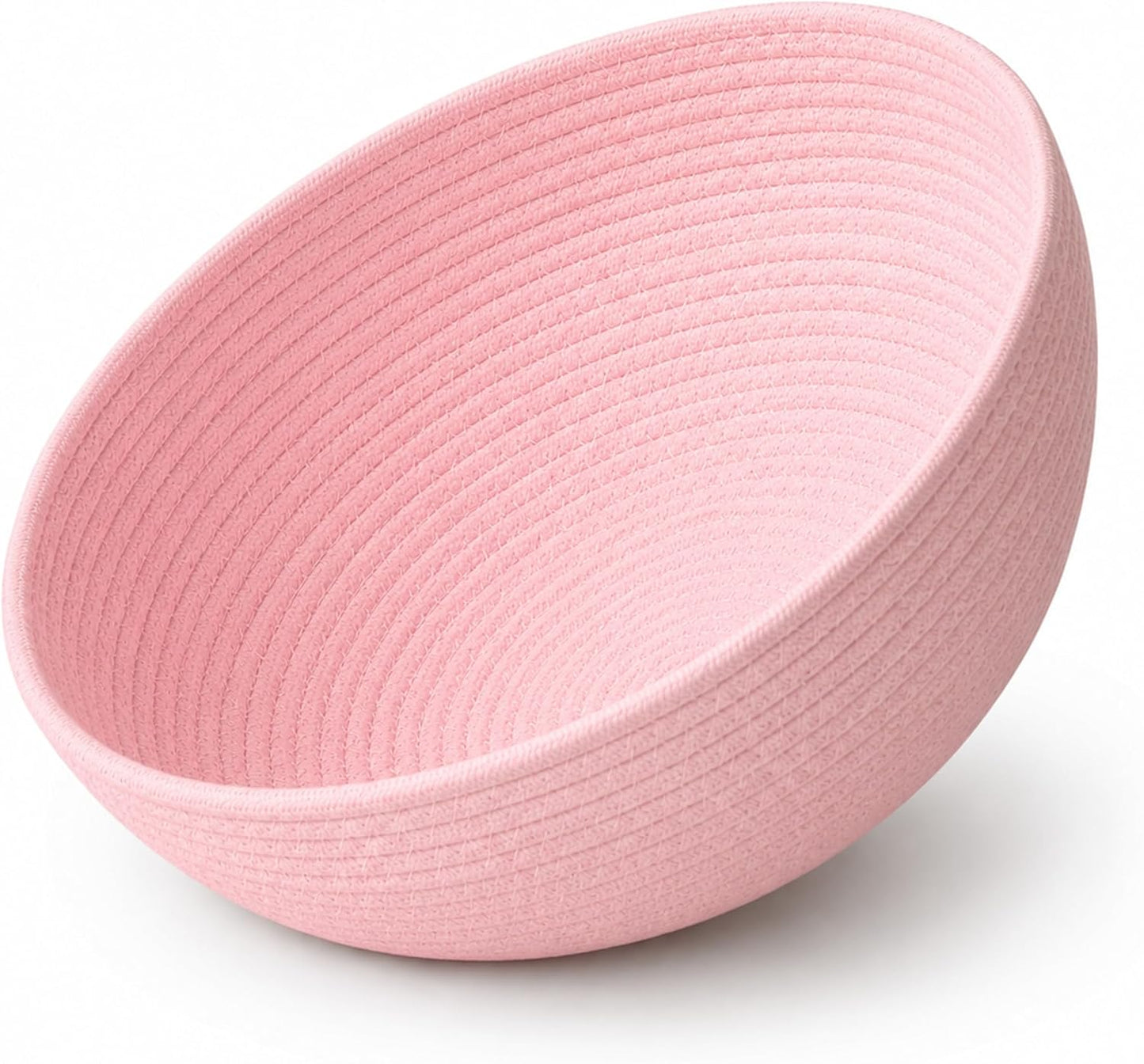 Cotton Rope Cat Bed Mat for Space Capsule, 15.7" Breathable Round Nest Liner, All-Season Warm & Cooling Pet Pad, Washable Scratch-Resistant Bedding for Cat Tree & Clear Bowl (Pink)