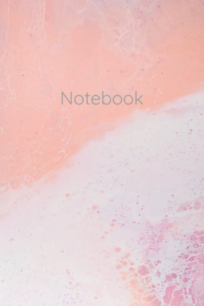 Pink Peach Pastel Marble Notebook Journal Sketchbook 100 blank pages 6x9 inches