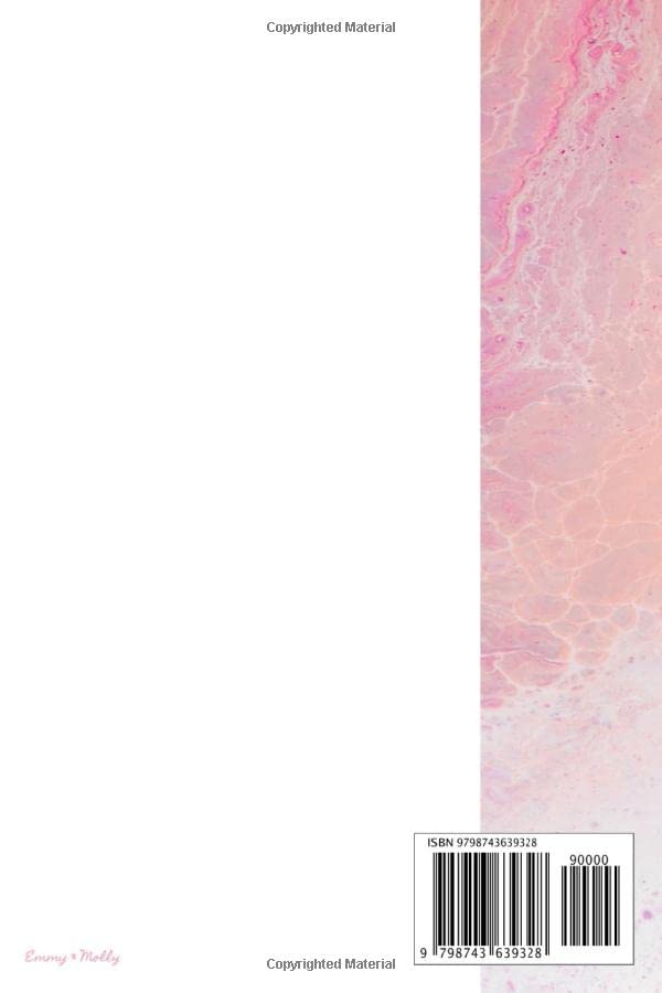 Pink Peach Pastel Marble Notebook Journal Sketchbook 100 blank pages 6x9 inches
