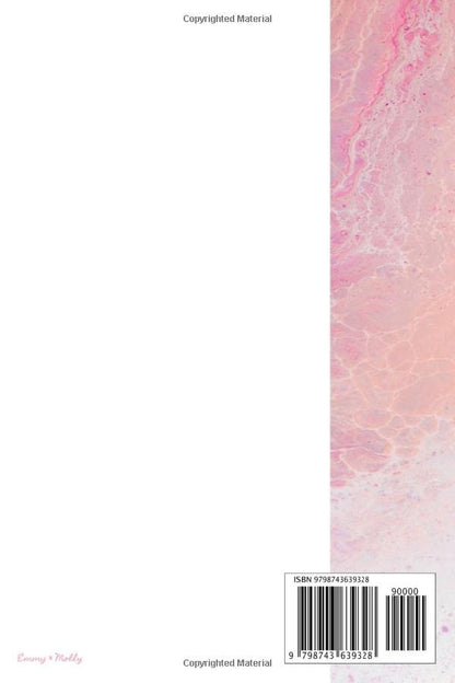 Pink Peach Pastel Marble Notebook Journal Sketchbook 100 blank pages 6x9 inches