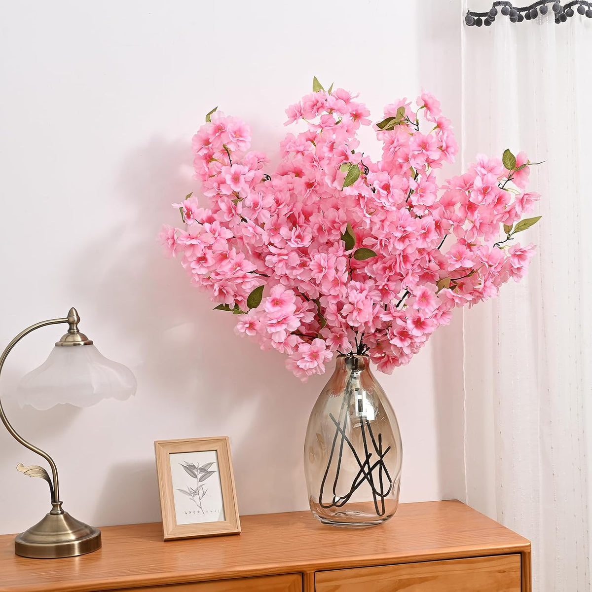 3 Pcs Artificial Cherry Blossom Branches 40'' Cherry Blossom Tree Decor