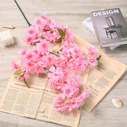 3 Pcs Artificial Cherry Blossom Branches 40'' Cherry Blossom Tree Decor