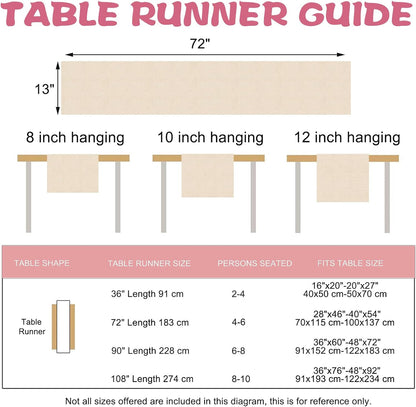 Coquette Pink Bow Cherry Dining Table Runner, Ribbon Fruit Preppy