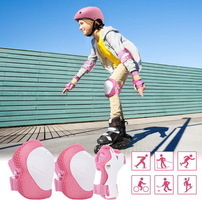 Kids Bike Helmet Set Knee Pads Adjustable Protective Gear, 3-14 Age