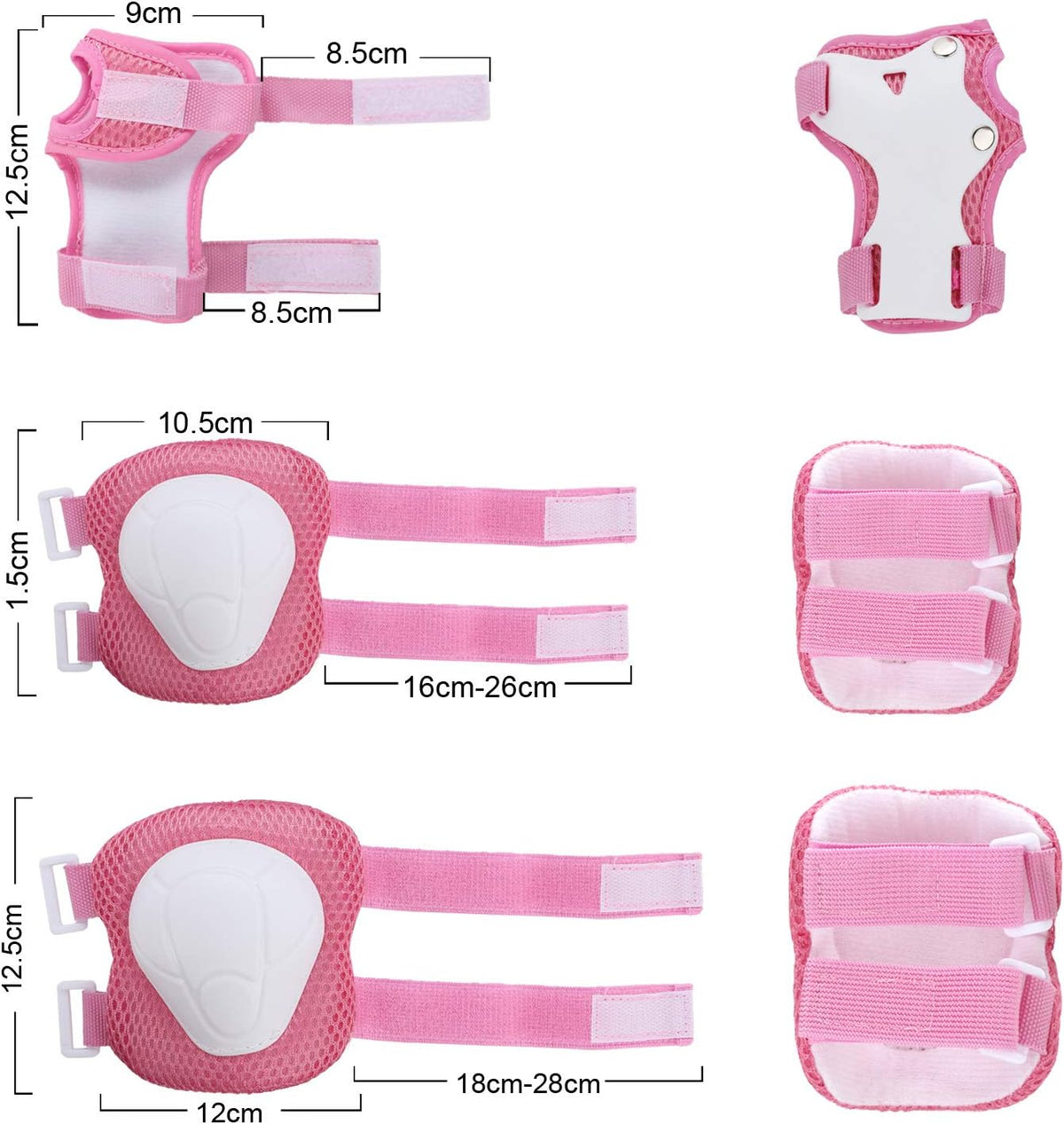 Kids Bike Helmet Set Knee Pads Adjustable Protective Gear, 3-14 Age