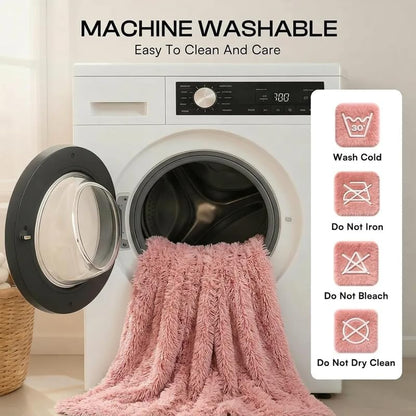 Dog Blanket Waterproof Fluffy Faux Fur Blanket Pet Blankets Liquid Pee Proof Throw Blanket for Couches Beds Sofa Reversible Furniture Protector Cover Cozy Washable 28"x20" Pink