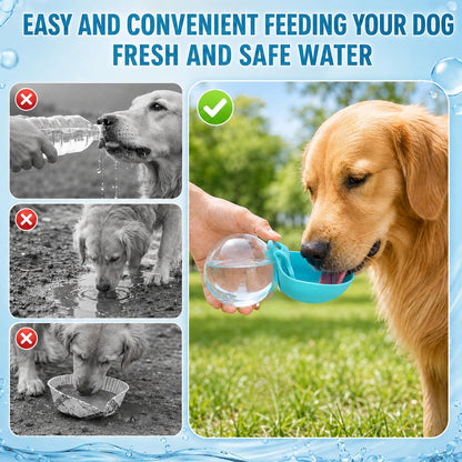 2Pcs Dog Water Bottle, 2 in 1 Portable Dog Water Bottle with Bowl, Portable Water Bottle for Small Dogs, Leak Proof Travel Dog Water Bottle for Walking Hiking (Blue and Pink)