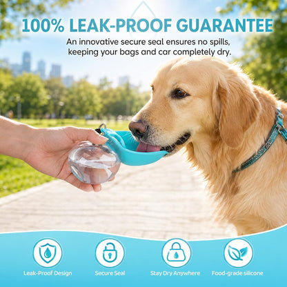 2Pcs Dog Water Bottle, 2 in 1 Portable Dog Water Bottle with Bowl, Portable Water Bottle for Small Dogs, Leak Proof Travel Dog Water Bottle for Walking Hiking (Blue and Pink)