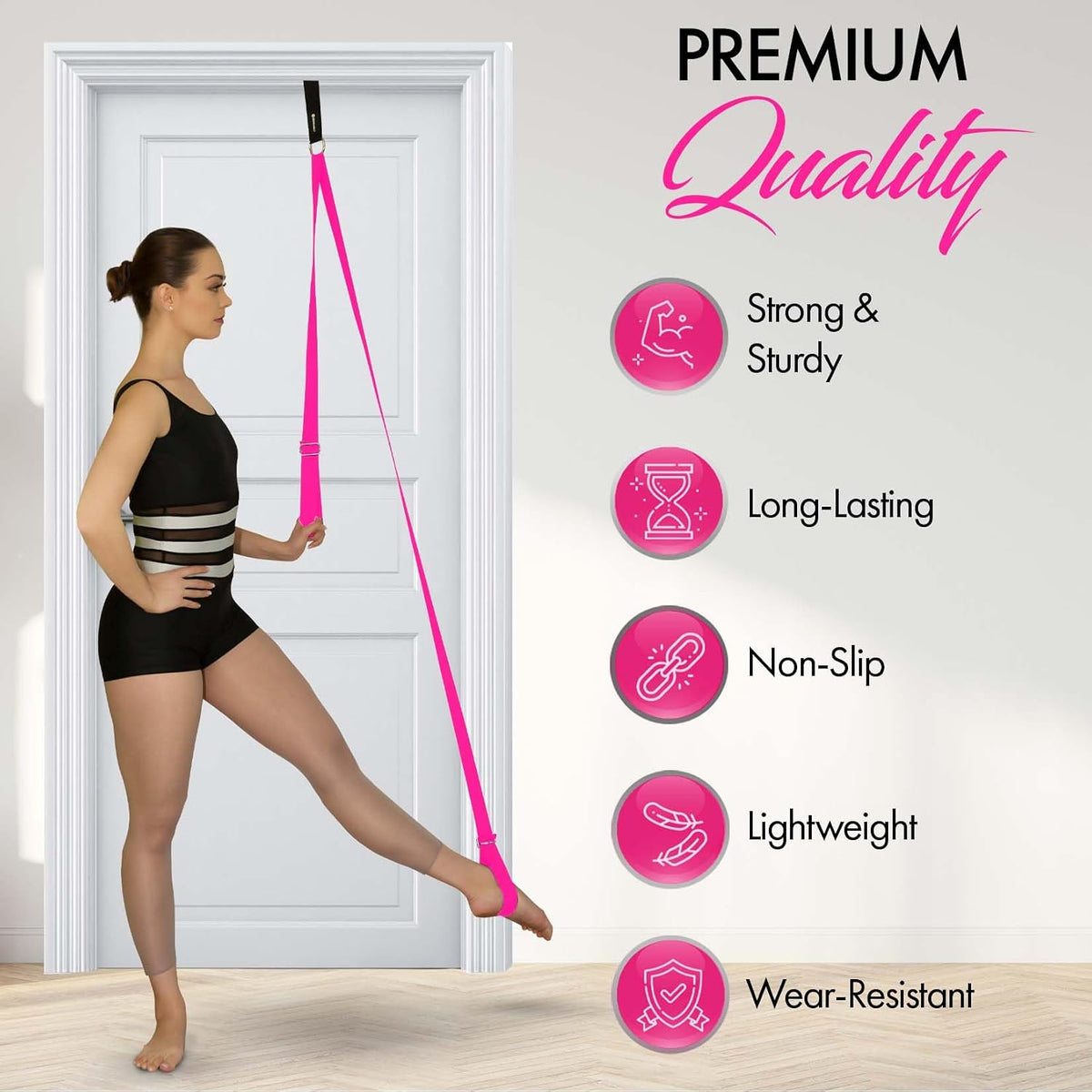Stretching Strap with Door Anchor for Splits and Flexibility Training