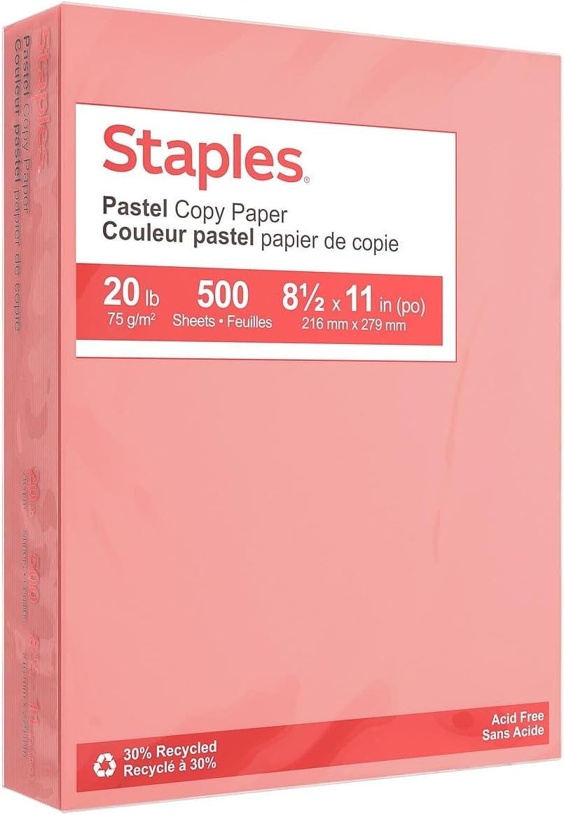 Pastel Colored Copy Paper, 8.5x11 Inch, Salmon, 500/Ream