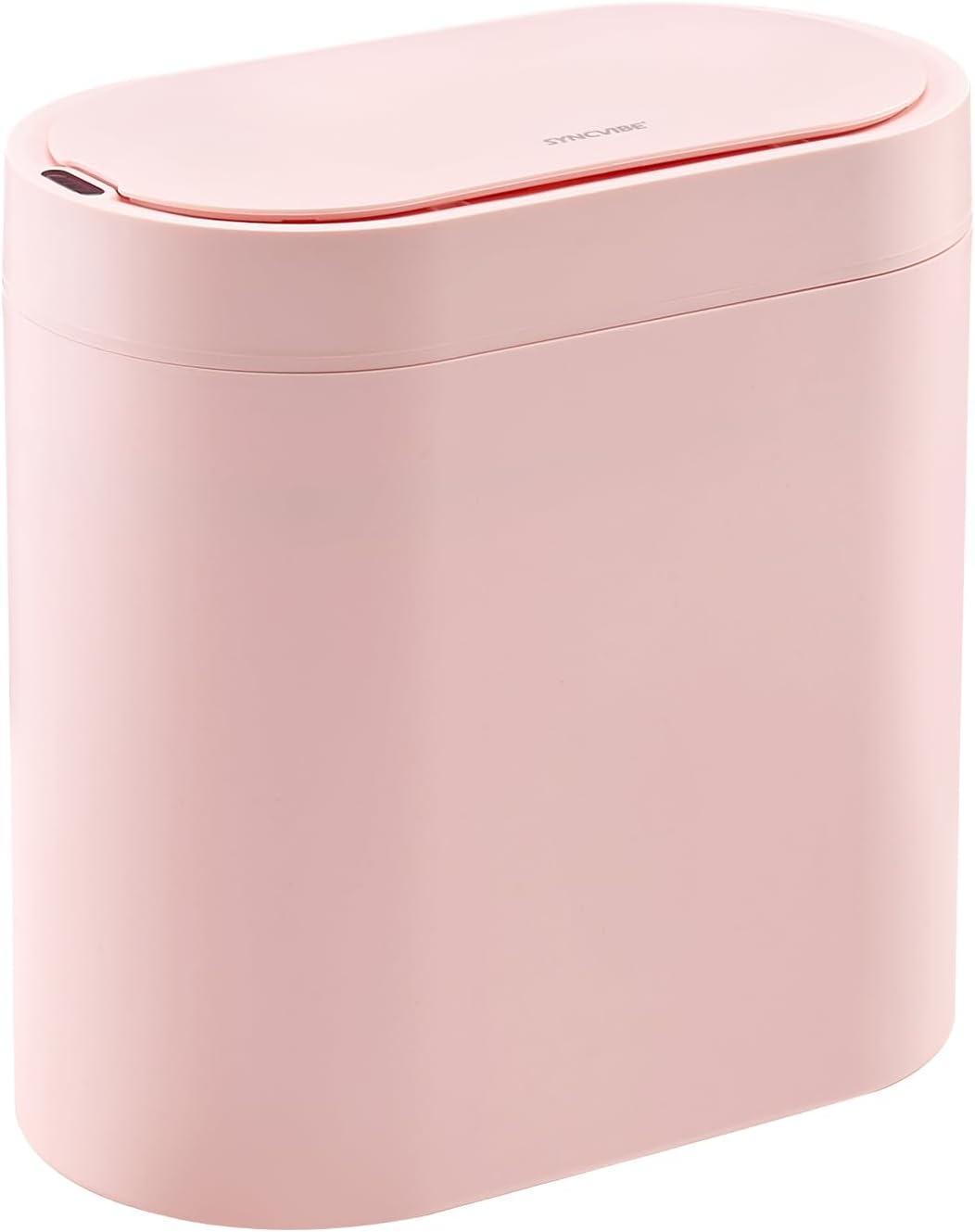 Bathroom Trash Can with Lid, 2 Gallon Slim Smart Garbage Can Pink