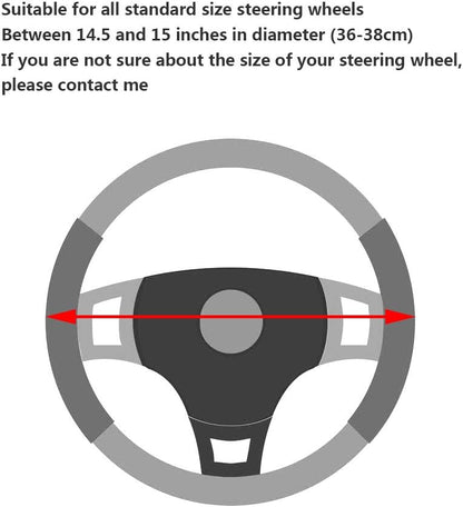Soft Microfiber Leather Steering Wheel Cover, Universal 15 Inch for Women Girls, Fit Vehicles, Sedans, SUVs, Vans, Trucks - Light Pink