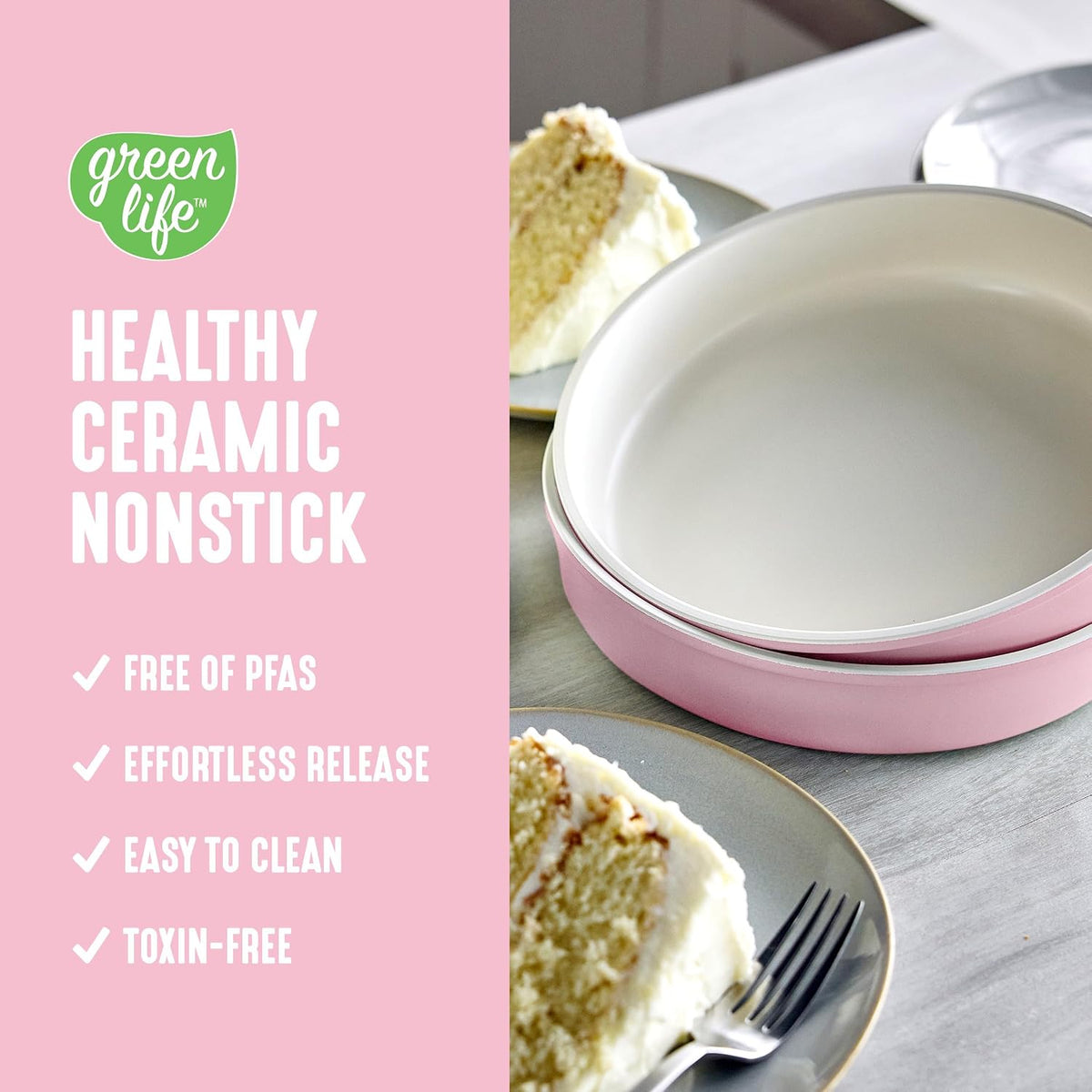 6 Piece Ceramic Nonstick Oven Bakeware Set, Pink