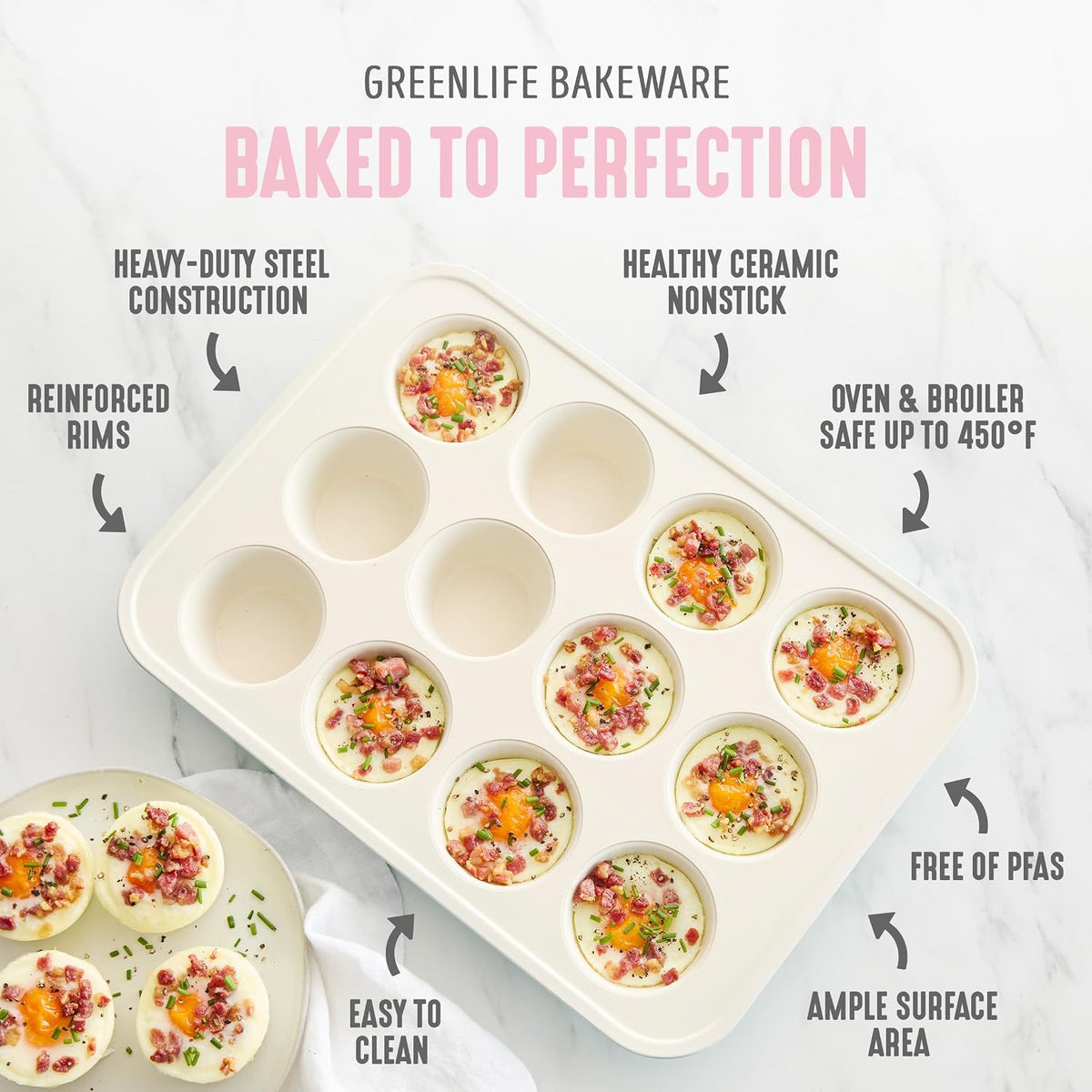 6 Piece Ceramic Nonstick Oven Bakeware Set, Pink