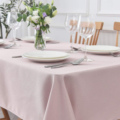 Rectangle Textured Tablecloth Waterproof Spillproof Wrinkle Free Table Cloth, Kitchen Dinning Tabletop Decoration, Fabric Table Cover for Outdoor and Indoor Use, 52 x 70 Inch, Dusty Pink