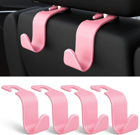 4-Pack Car Headrest Hooks Holds 55lbs Seat Storage Organizer for Bags