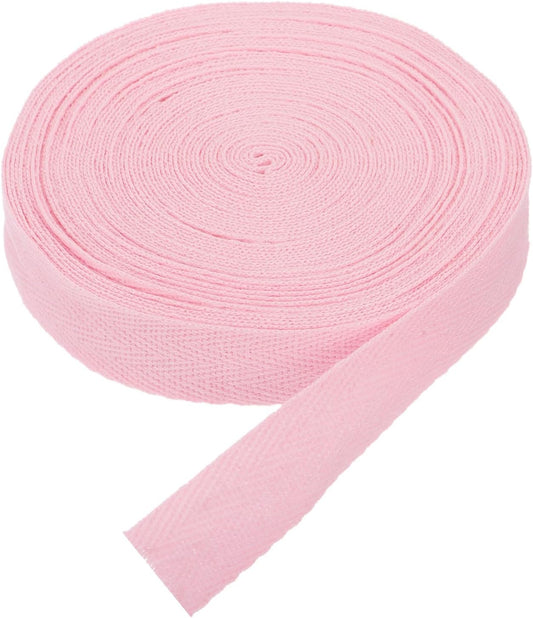 3/4"(2cm) 10 Yards Cotton Twill Tape Cotton Ribbons Bias Binding Tape Herringbone Tape Ribbons Light Pastel Pink for DIY Crafts Making, Clothes, Knit