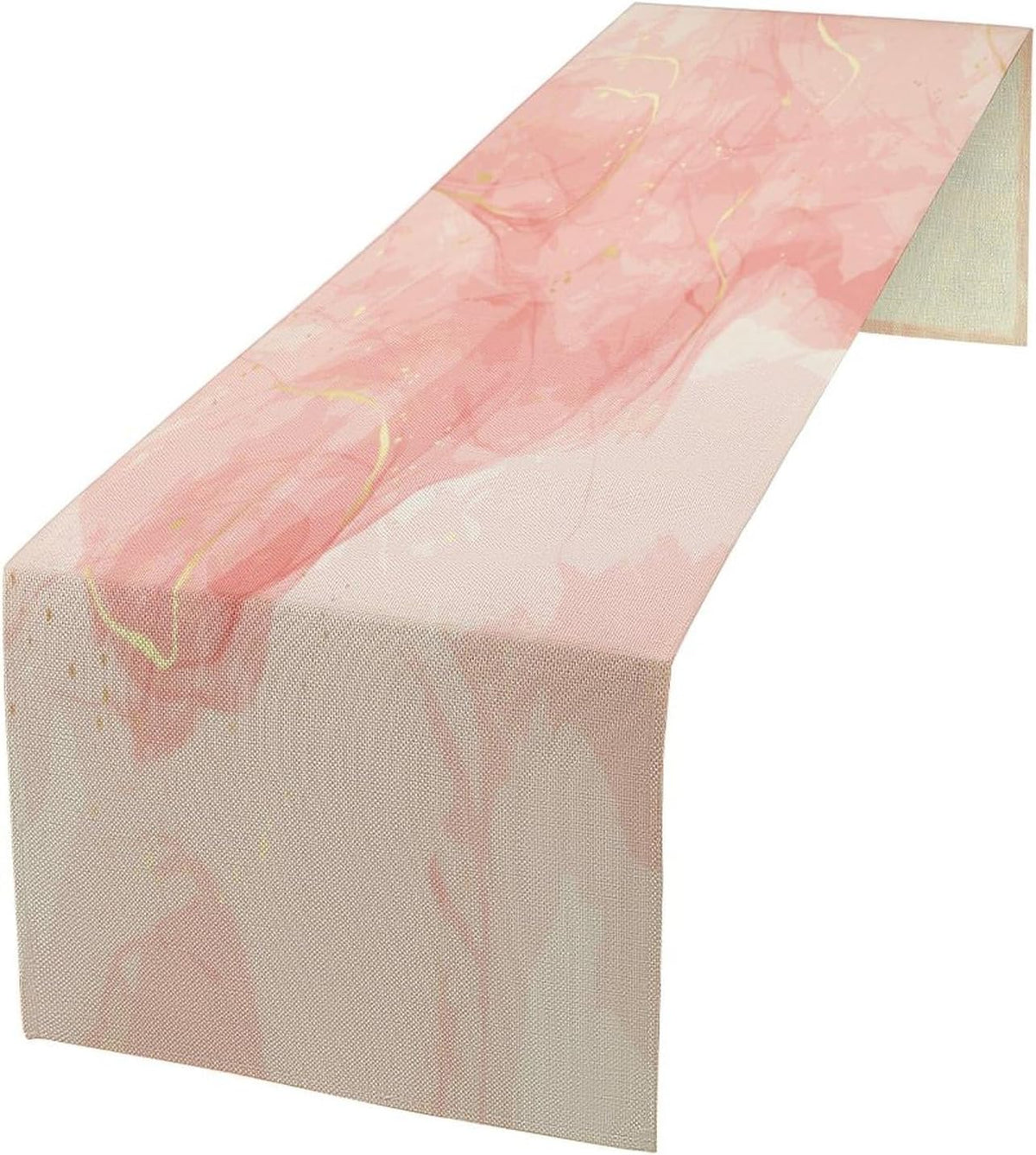 Marble Table Runner Pink Gold Texture Pattern Table Runner Table Cloth Decoration Dresser Garden Farmhouse Wedding Party Vacation Dinner Home 13x36 inches