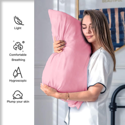 Mulberry Silk Pillowcase for Hair and Skin Standard Size 20"X 26" Pillow Case with Hidden Zipper Soft Breathable Smooth Cooling Silk Pillow Covers for Sleeping (Pink,Standard,1Pcs)