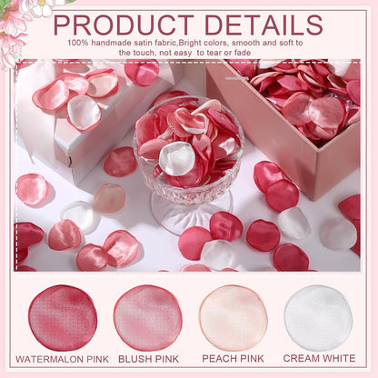 600 Pcs Pink Series Artificial Rose Flower Petals