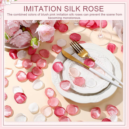 600 Pcs Pink Series Artificial Rose Flower Petals