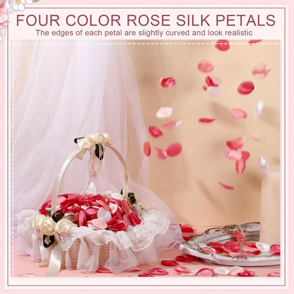 600 Pcs Pink Series Artificial Rose Flower Petals