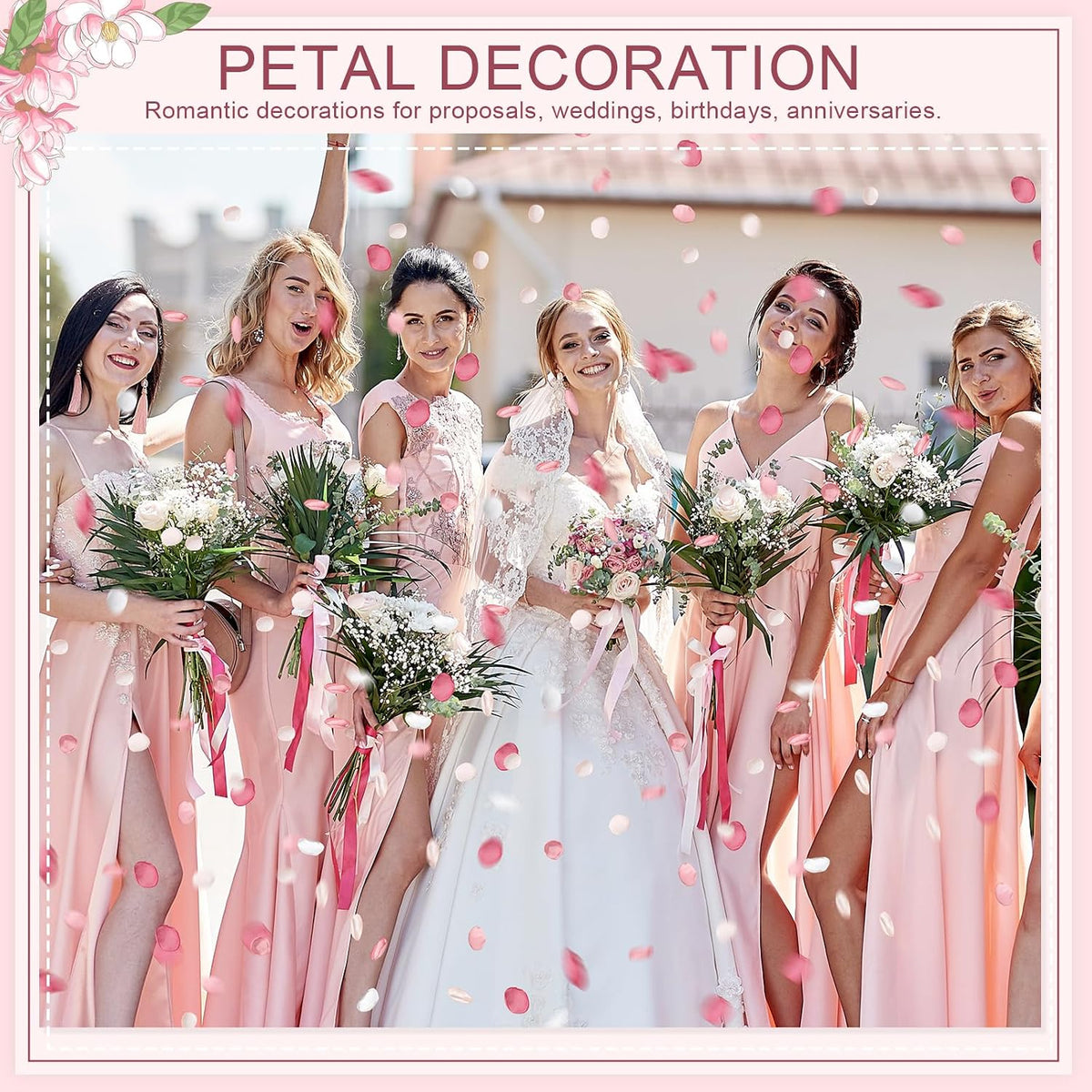 600 Pcs Pink Series Artificial Rose Flower Petals