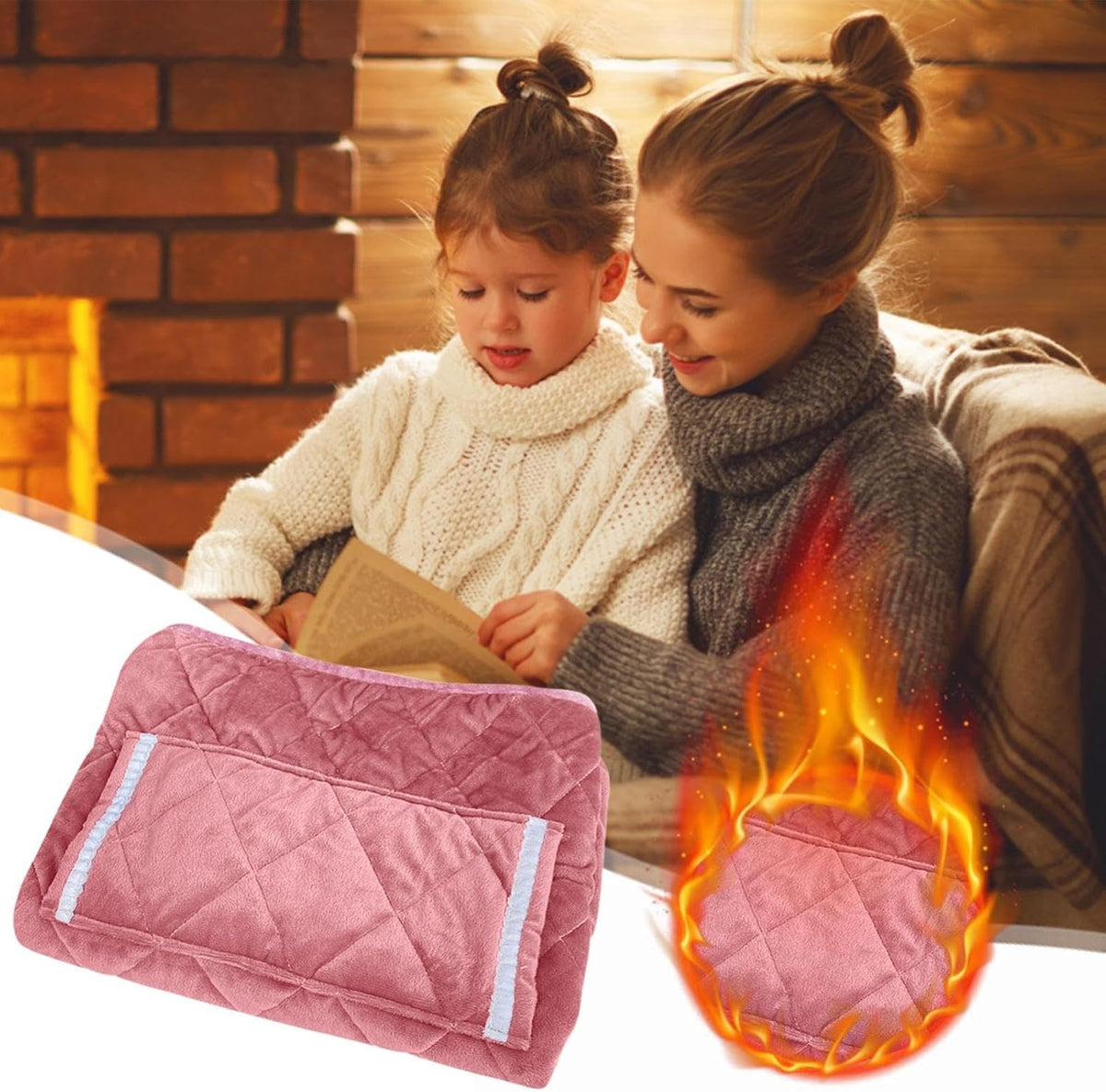 24x32 Inch USB Heated Blanket with Hand Pocket Small Heated Lap Blanket Throw Portable Electric Blankets Hand Warmers Soft Fast Heating Blanket for Home Office Lunch Break Car Travel (Pink)