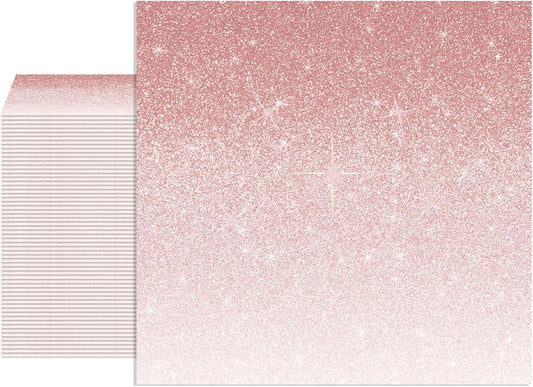 40PCS Rose Gold Party Napkins Ombre Rose Gold Napkins Disposable Paper Cocktail Napkins for Girls Women Baby Shower Anniversary Wedding Party Supplies