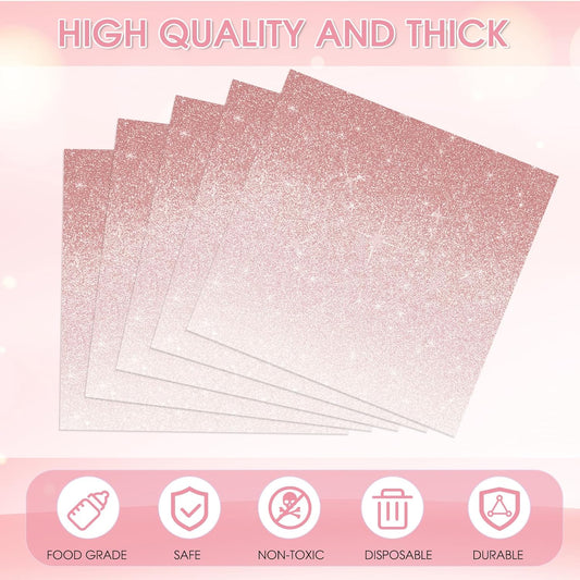 40PCS Rose Gold Party Napkins Ombre Rose Gold Napkins Disposable Paper Cocktail Napkins for Girls Women Baby Shower Anniversary Wedding Party Supplies