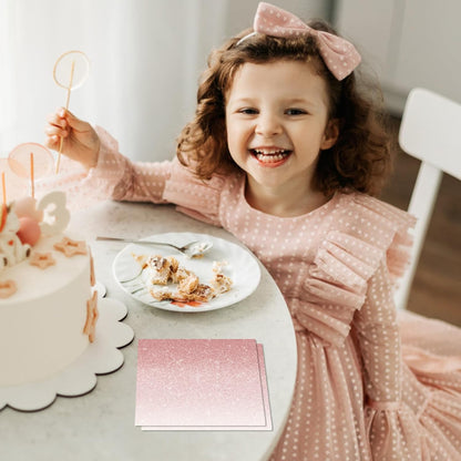 40PCS Rose Gold Party Napkins Ombre Rose Gold Napkins Disposable Paper Cocktail Napkins for Girls Women Baby Shower Anniversary Wedding Party Supplies