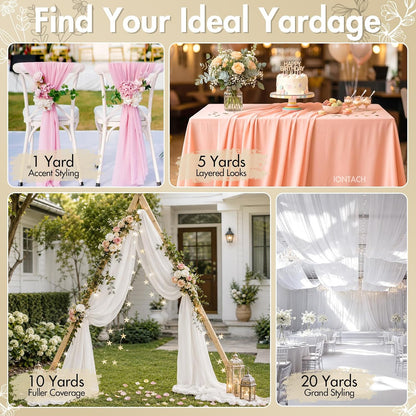 Peach Chiffon Fabric by The Yard 60 Inch X 1 Yard