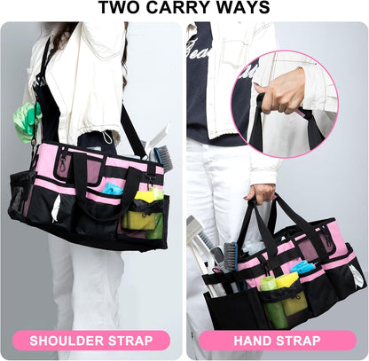 Large Cleaning Caddy Organizer, Adj Straps & Board Dividers Heavy‑Duty