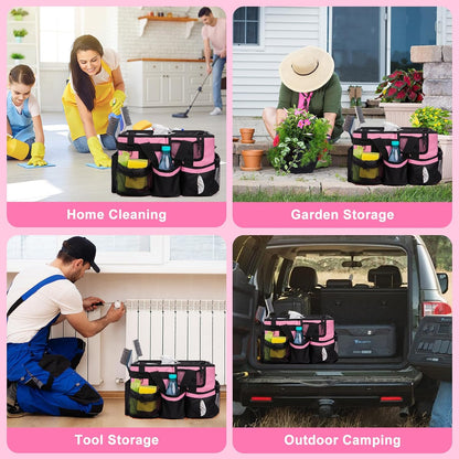 Large Cleaning Caddy Organizer, Adj Straps & Board Dividers Heavy‑Duty
