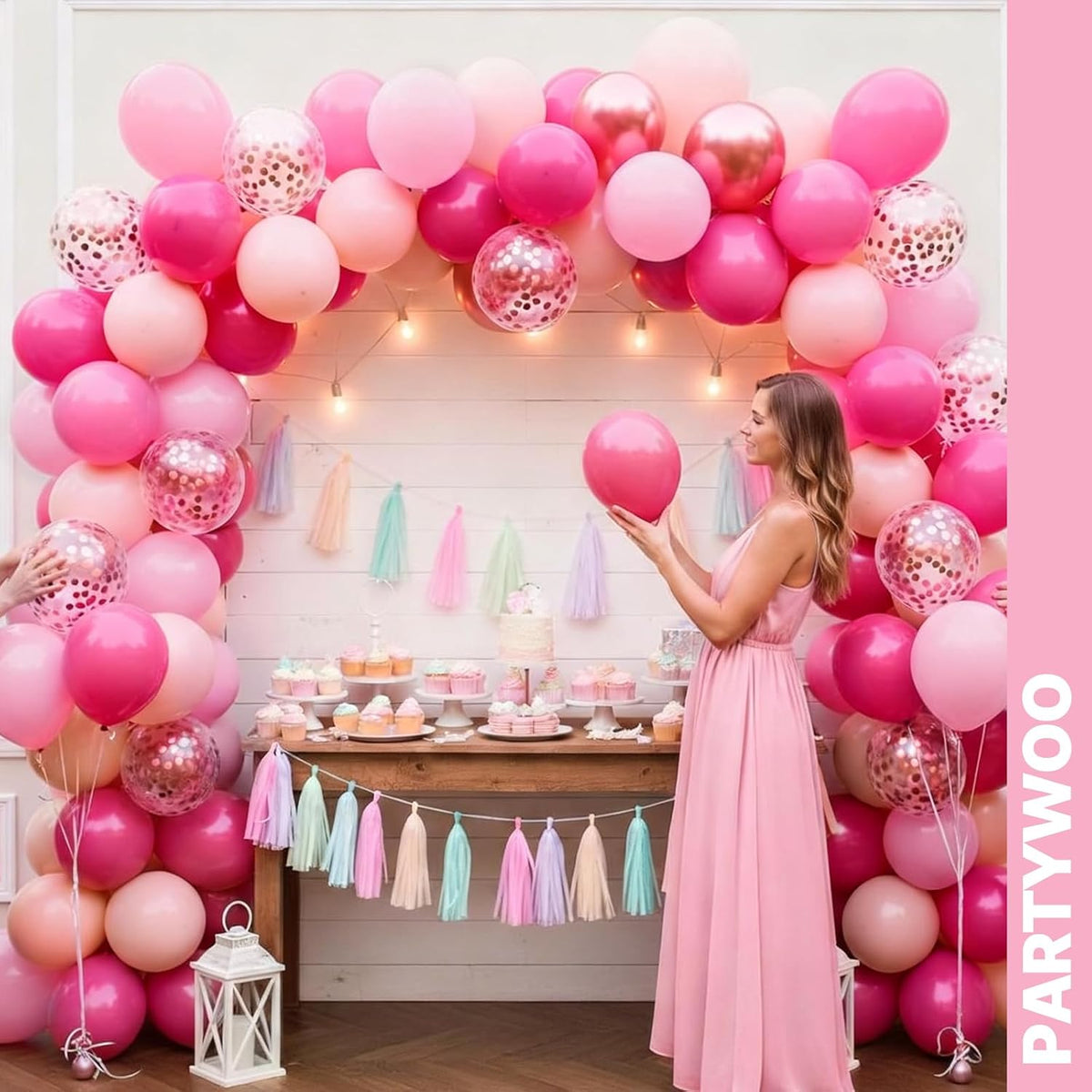 Hot Pink Balloons 66pcs 12 Inch Magenta Fuchsia Latex Balloons