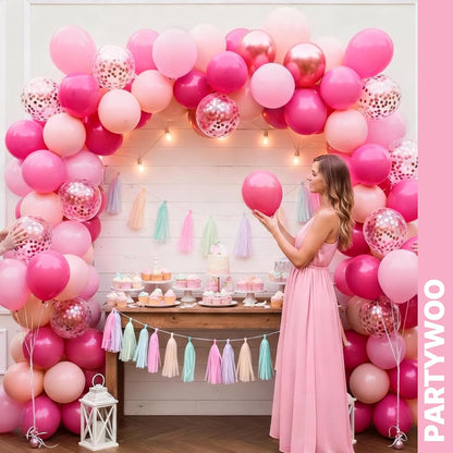 Hot Pink Balloons 66pcs 12 Inch Magenta Fuchsia Latex Balloons