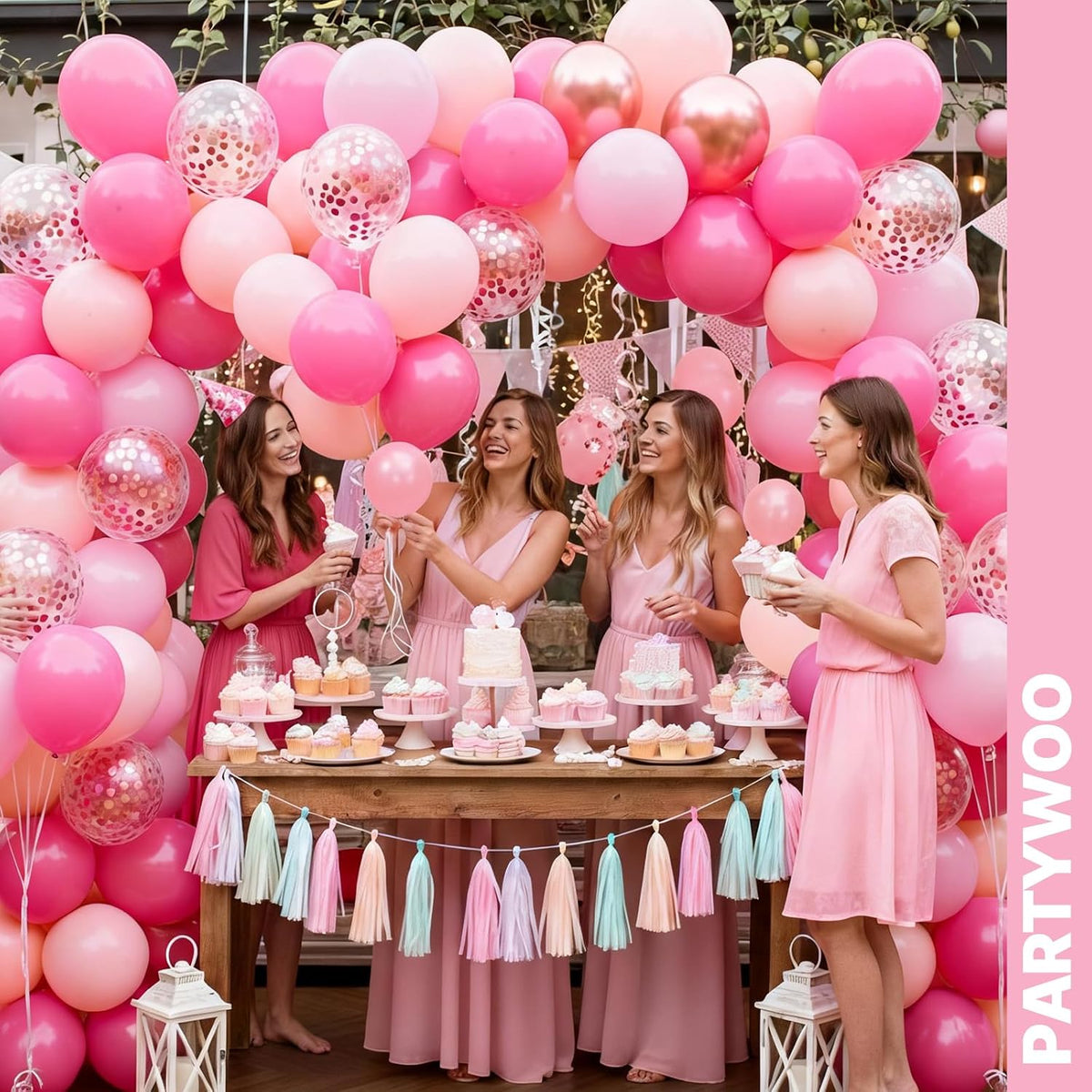 Hot Pink Balloons 66pcs 12 Inch Magenta Fuchsia Latex Balloons
