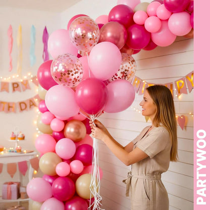 Hot Pink Balloons 66pcs 12 Inch Magenta Fuchsia Latex Balloons