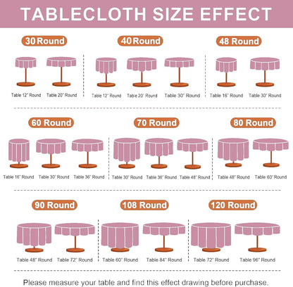 Round Tablecloth 80 Inch Polyester Table Cloth, Round Table Cover Waterproof Wipe Clean Spillproof for Kitchen Dining Wedding Outdoor Picnic Buffet Party, Light Pink
