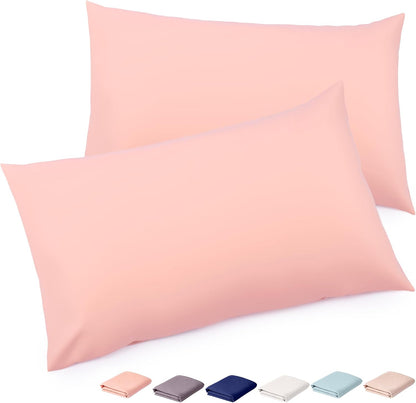Microfiber Envelope Pillow Cases,Pillow Case,Peach Pink,Standard,Set of 2