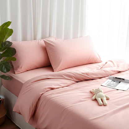 Microfiber Envelope Pillow Cases,Pillow Case,Peach Pink,Standard,Set of 2
