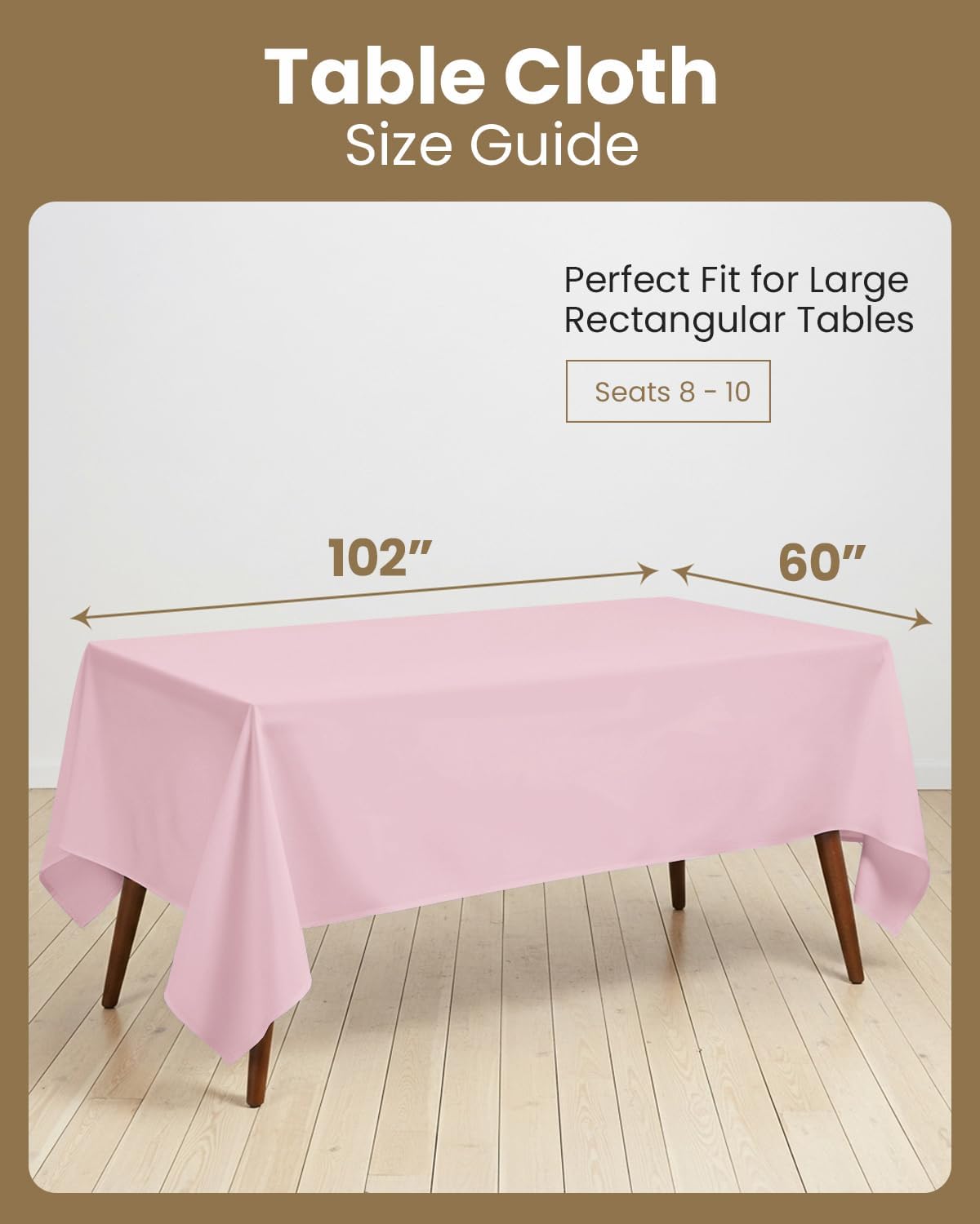 Rectangle Table Cloth 2 Pack [60x102 Inches, Pink]