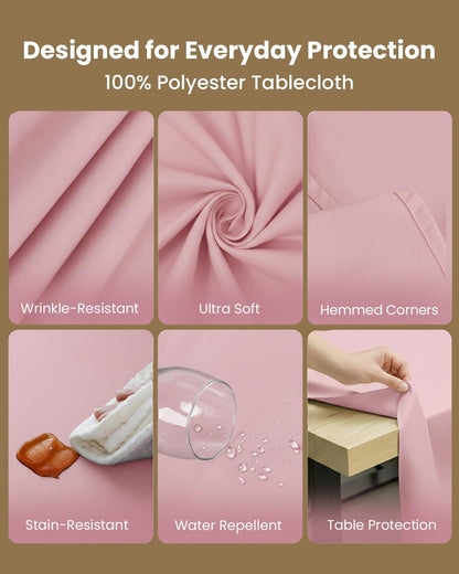Rectangle Table Cloth 2 Pack [60x102 Inches, Pink]